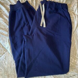 Navy Blue Figs Jogger Pants with White Drawstring M